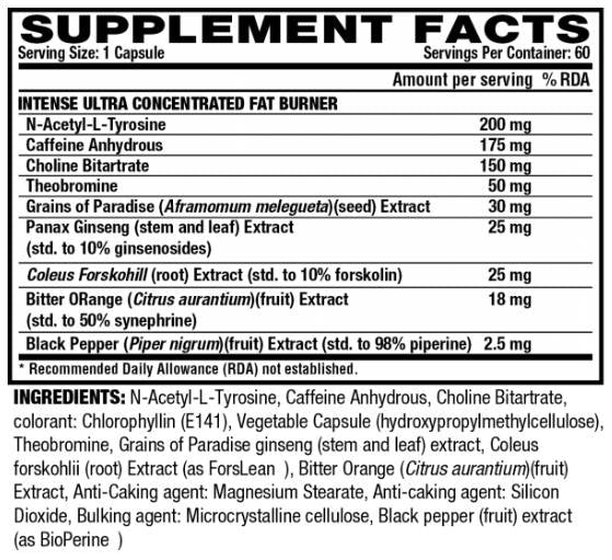 Lipo 6 Black / Intense / Ultra Concentrate - 60 капсули - Feel You