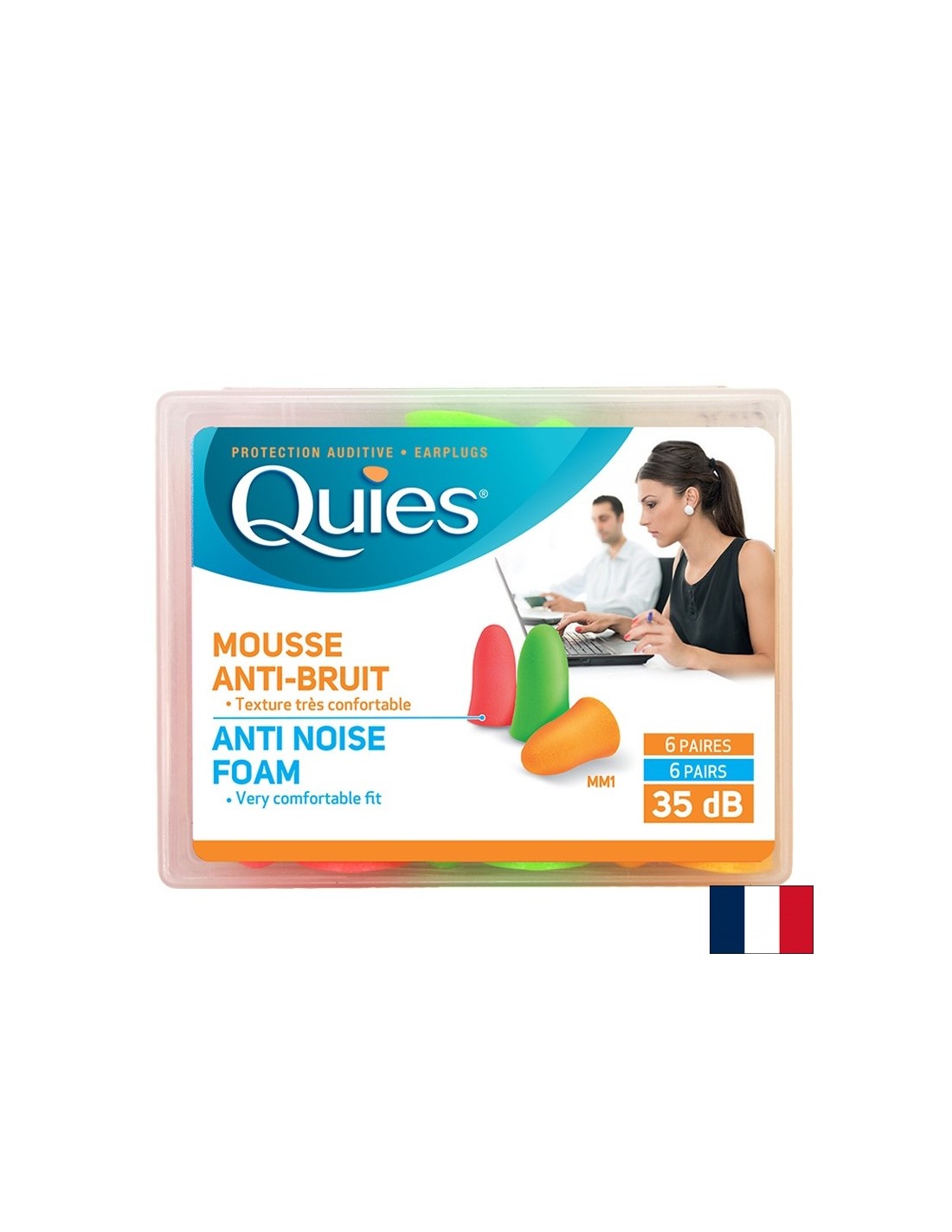 Disposable soft polyurethane foam earplugs for adults 35 dB, 6 pairs