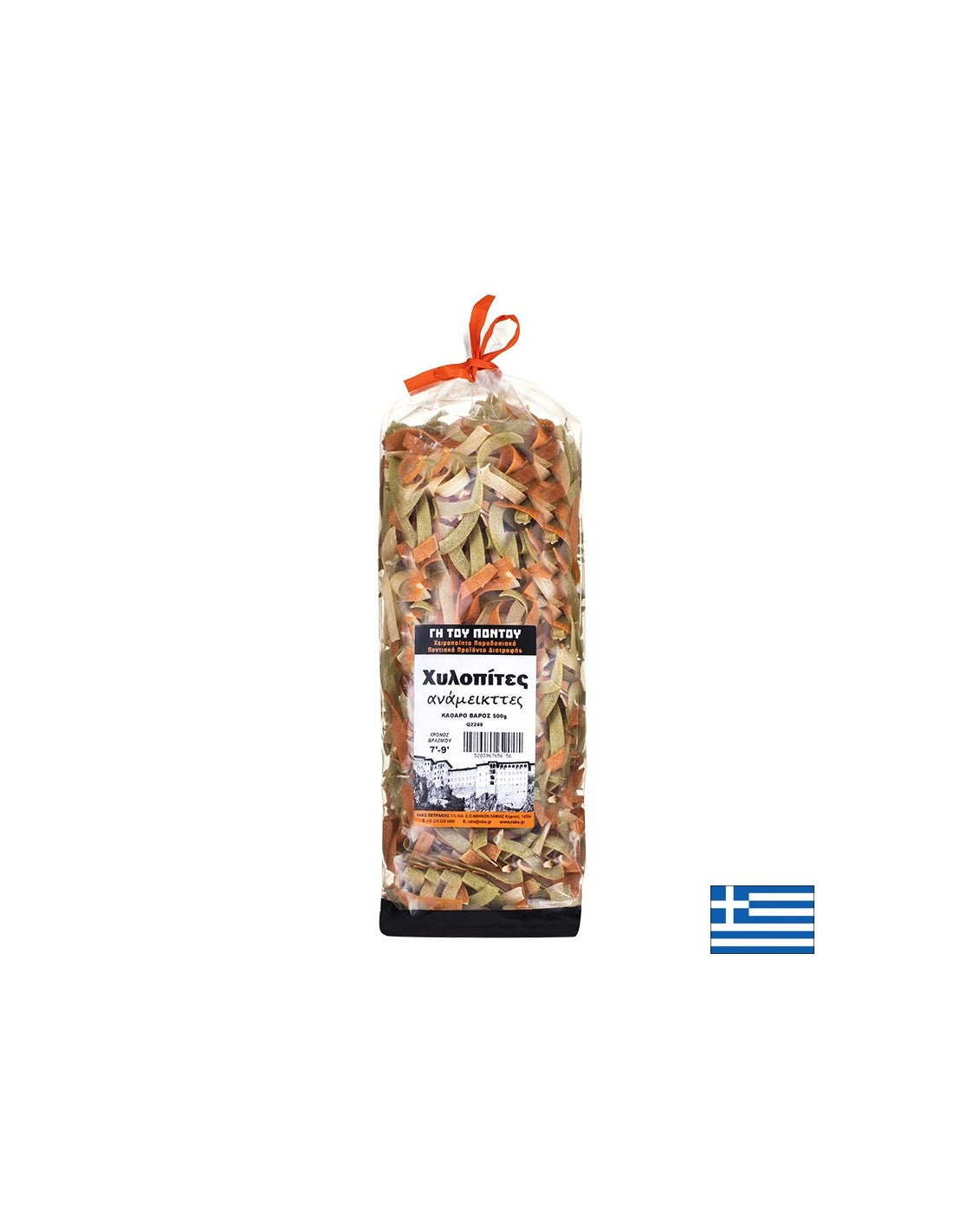 Трицветна критска паста с три вкуса – спанак, домат и чушка, 500 g