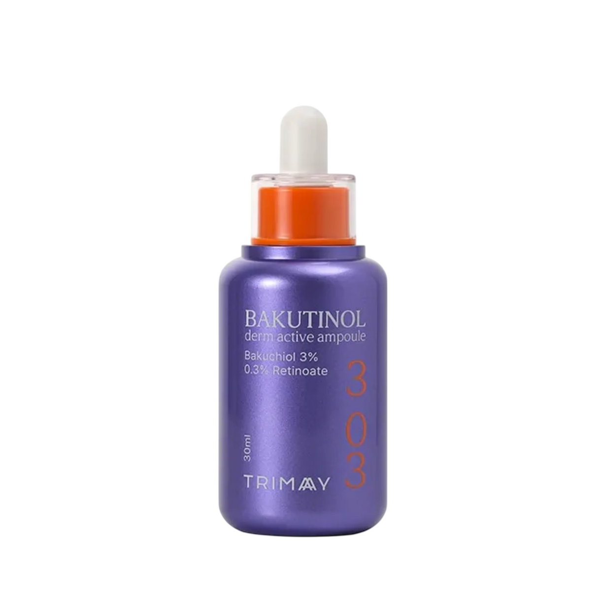Trimay, Bakutinol Derm Active, 3% Bakuchiol & 0.3% Retinoate, Anti-Aging, Anti-Wrinkle, Regenerating, Night, Ampoules Treatment Serum, Face, For Women, 30 ml