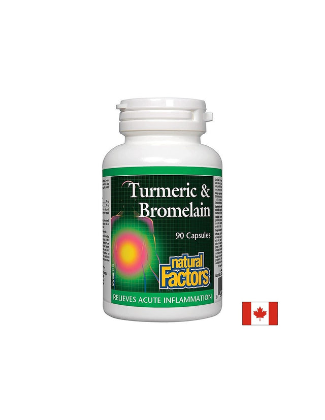 Turmeric & Bromelain - Куркума и Бромелаин, 90 капсули Natural Factors - Feel You