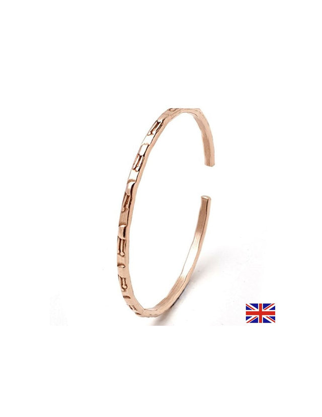 Тясна медна гривна с мотиви - При болки в ставите, 19 см - Feel You