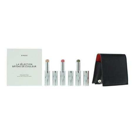 Orange Set Byredo: Colour Stick, Multifunctional, Eyeshadow Stick, 509, Solar Flare, 3.5 g + Colour Stick, Multifunctional, Eyeshadow Stick, Kumato Face, 3.5 g + Colour Stick, Multifunctional, Eyeshadow Stick, Flower Play, 3.5 g + Byredo, GWP Leather P... - Feel You