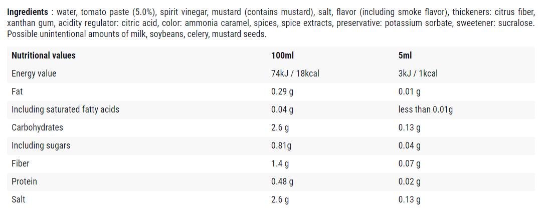 Smoke BBQ / 0 Calorie Sauce - 500 мл - Feel You