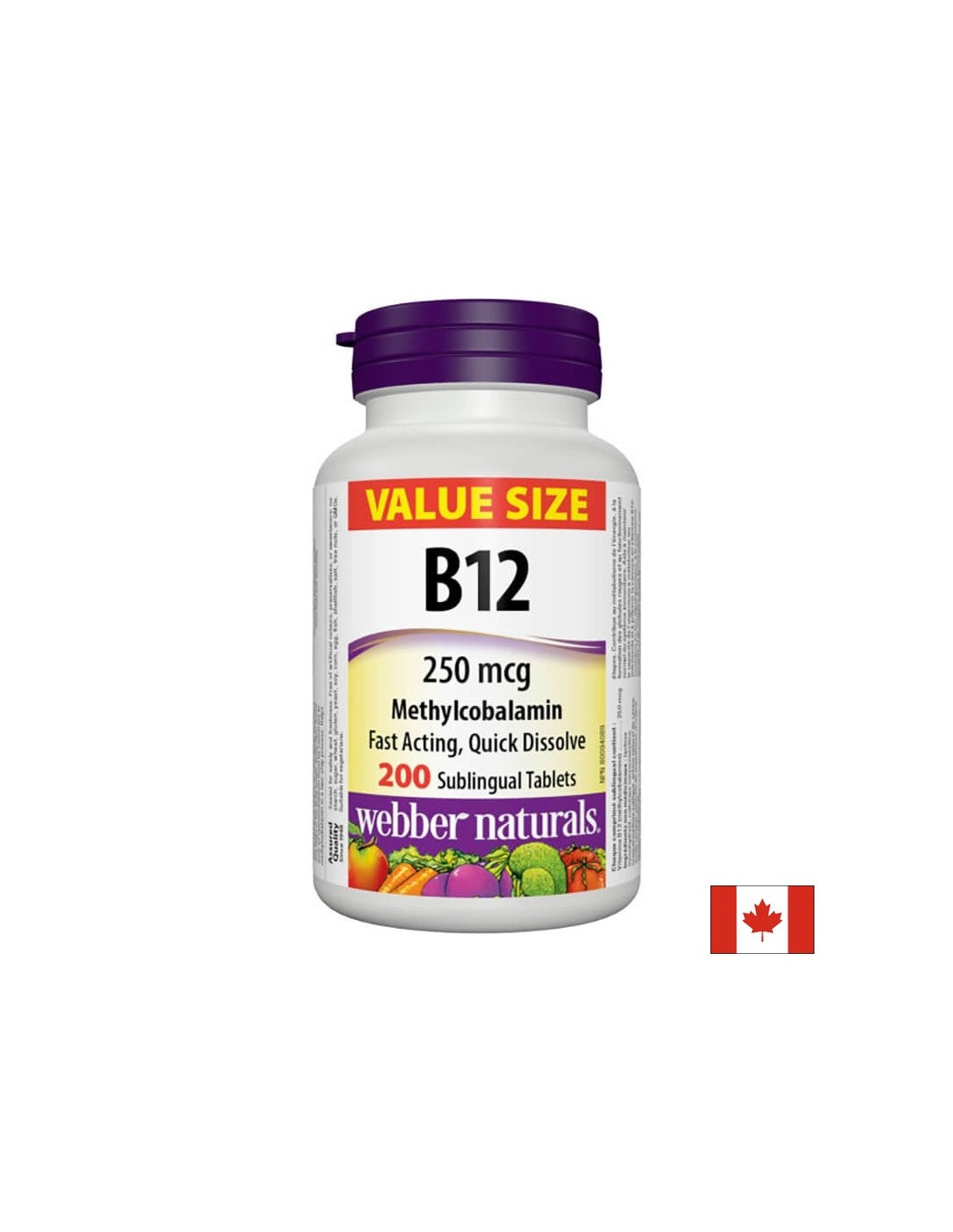 Vitamin B12 Methylcobalamin - Витамин В12 метилкобаламин 250 µg, 200 сублингвални таблетки - Feel You