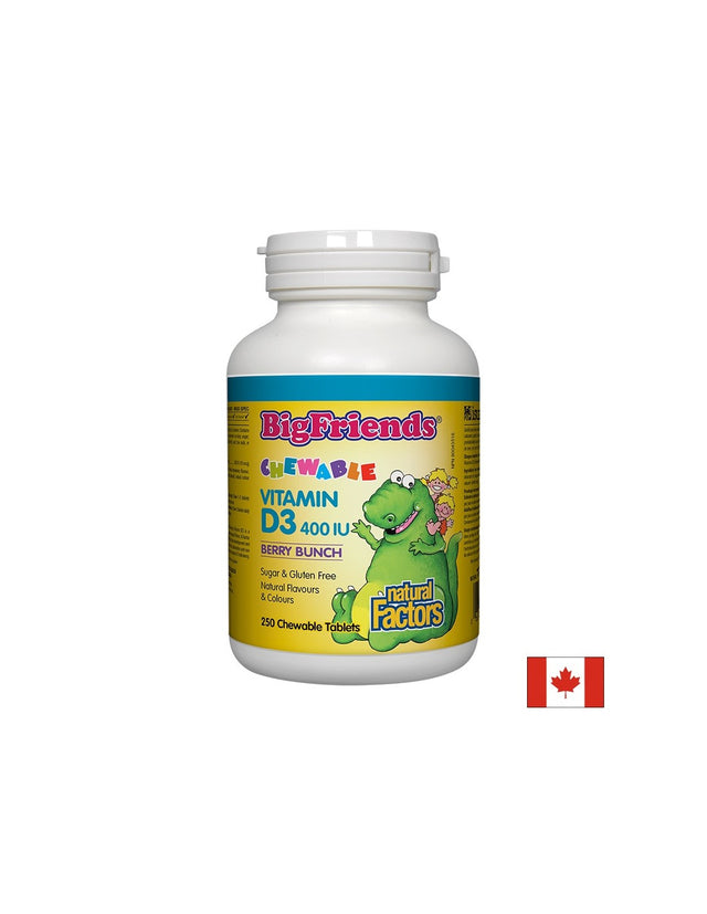 BigFriends Vitamin D3 for Kids 400 IU - 250 Дъвчащи таблетки - Feel You