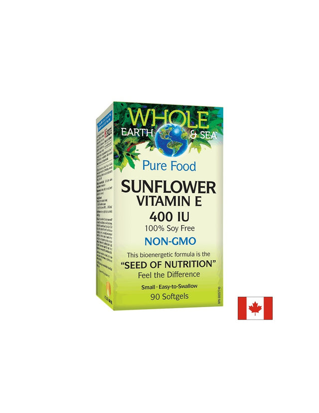 Vitamin E Whole Earth & Sea®/ Витамин Е (oт слънчоглед) 400 IU x 90 софтгел капсули Natural Factors - Feel You