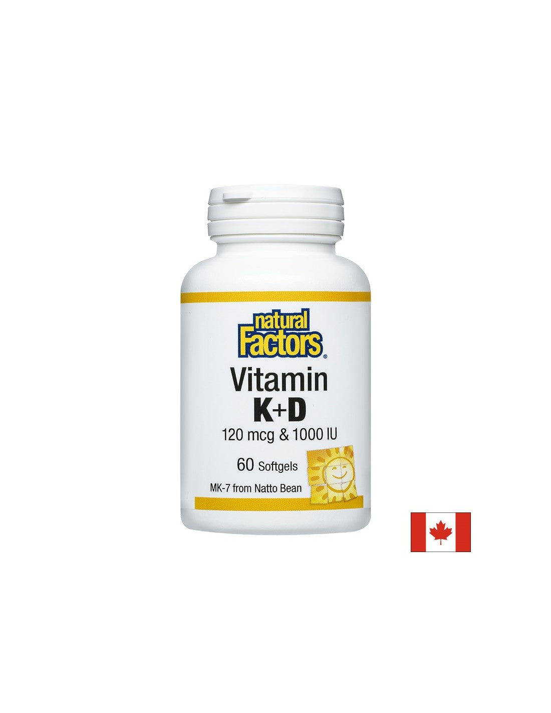 Витамин К2 120 mcg и D3 1000 IU, 60 софтгел капсули Natural Factors - Feel You