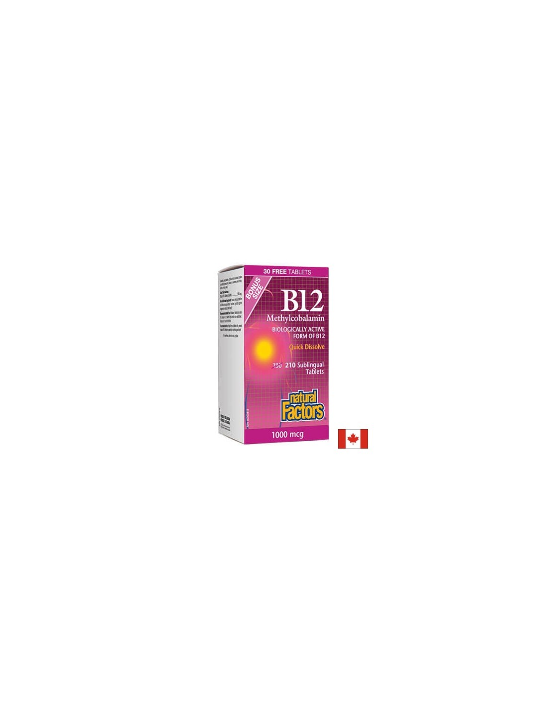 B12 Methylcobalamin/ Витамин В12 (метилкобаламин) x 210 сублингвални таблетки - Feel You