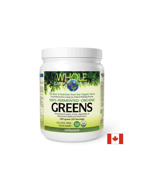 Whole Earth & Sea - 100% ферментирали органик растителни храни, неовкусен х 390 g пудра Natural Factors - Feel You