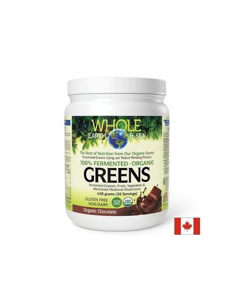 Whole Earth & Sea | 100% Fermented Organic Greens, Chocolate - 438 грама - Feel You