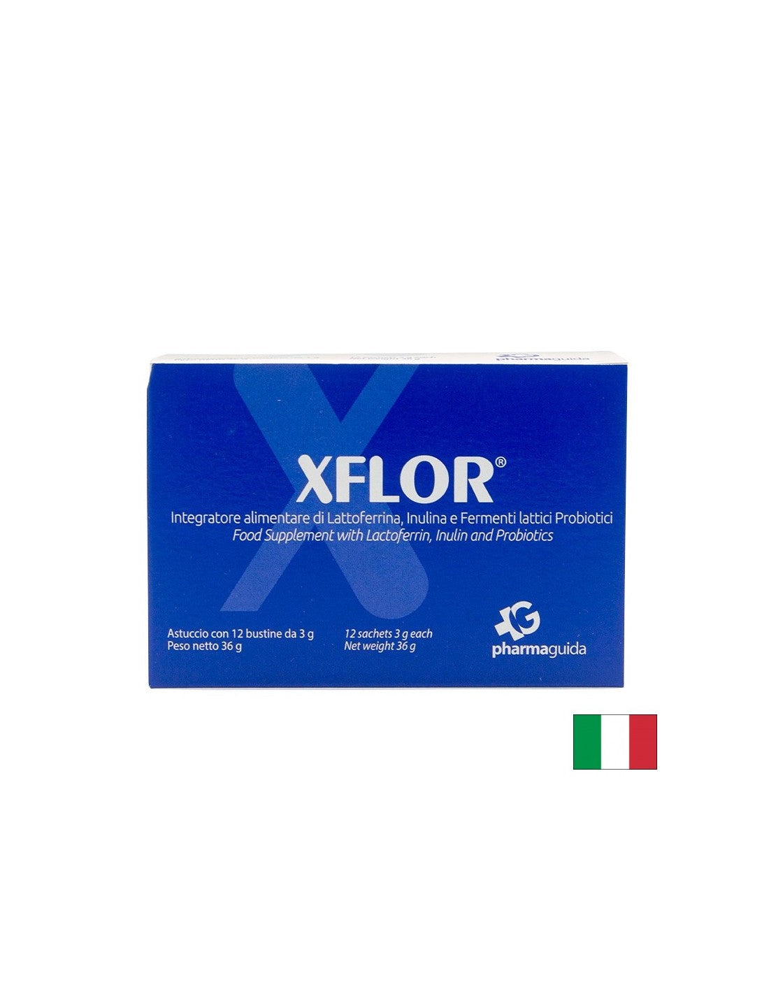 XFLOR – Лактоферин 100 mg + инулин и 13 млрд. пробиотици, имунитет и чревна флора, 12 сашета