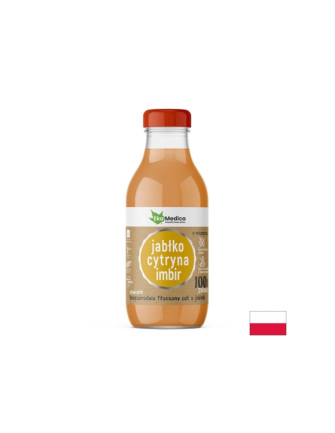 Ябълка + Лимон + Джинджифил – Имунна защита и свеж тонус, сок 300 ml