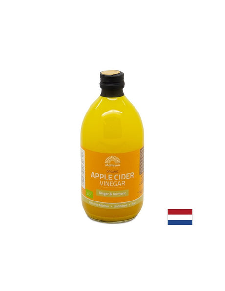 Ябълков оцет с джинджифил и куркума (Organic), 500 ml Mattisson Healthstyle - Feel You