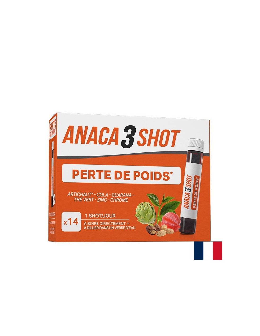 14-day detox and weight loss program Anaka3 - With herbs, kola nuts, caffeine and chromium, 14 vials x 25 ml