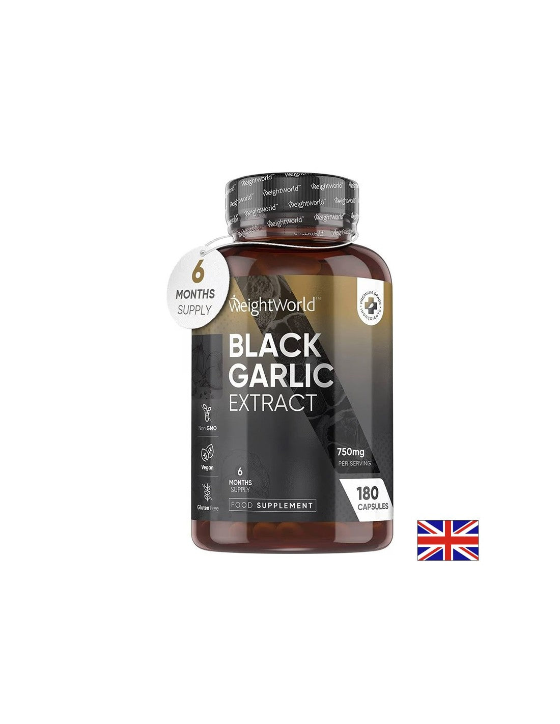 Здраве за сърцето - Черен чесън 750 mg, 180 капсули - Black Garlic - Feel You