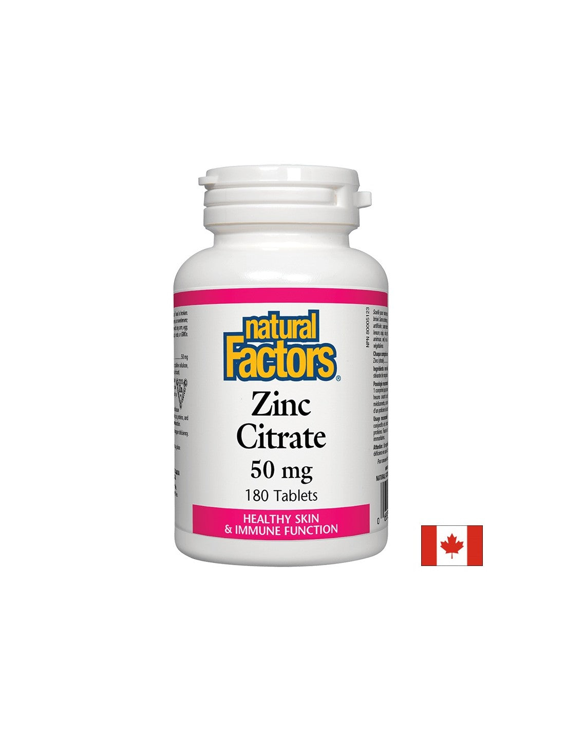 Zinc Citrate / Цинк (цитрат) 50 mg х 180 таблетки Natural Factors - Feel You