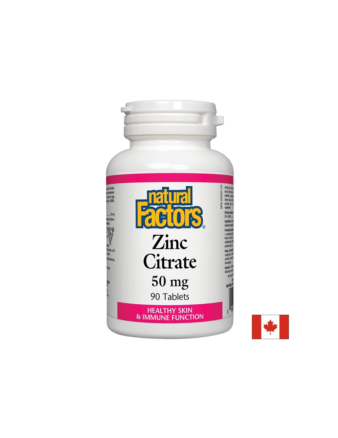 Zinc Citrate / Цинк (цитрат) 50 mg х 90 таблетки Natural Factors - Feel You